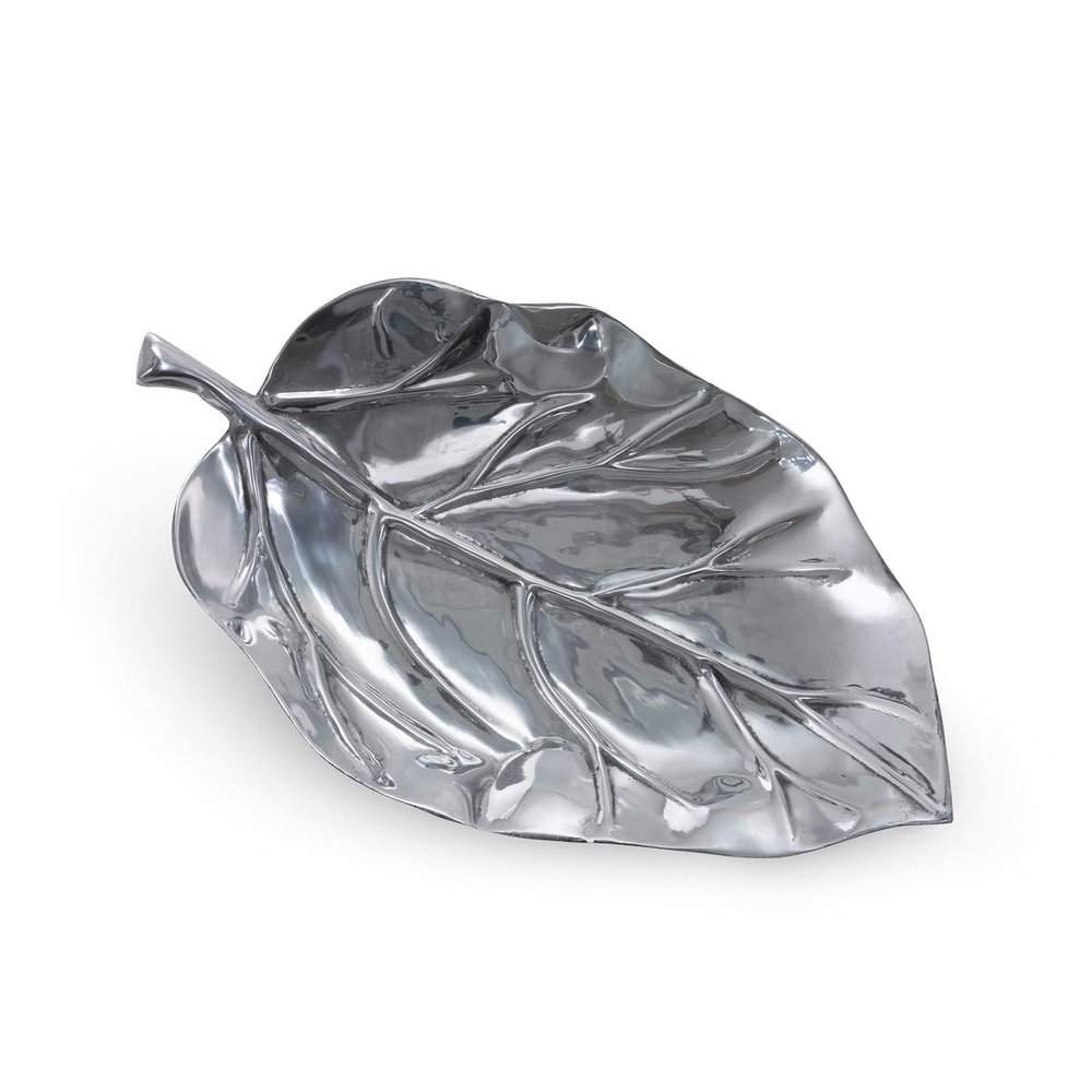 Park Hill Collection Coastal Cottage Catalpa Leaf Pewter Tray