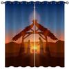 Christ Blackout Curtains for Girls Boy Home Decor, Christian Cross Sunrise God's Love Female Deity Grommet Thermal Insulated Drapes Darkening Window Curtain for Bedroom Living Room, 42 x 63 Inch view 2