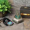 Horoscope Orgone Pyramid & Palm Stone Set, Healing Crystal Taurus Zodiac Sign Gift Set Made of Pyrite & Crysocolla for Self-Expression and Truth view 3