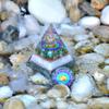 Horoscope Orgone Pyramid & Palm Stone Set, Healing Crystal Taurus Zodiac Sign Gift Set Made of Pyrite & Crysocolla for Self-Expression and Truth view 4
