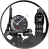 Vinyl Clock Non Ticking Wall Clock with Silent Non Ticking Paris London Travel Theme Vinyl Record Wall Clock Tower Big Ben Tower Travel Landmark Wall Art Retro Clock 30 5 Cm 12CM view 2