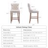 ODUSE-DAILY Velvet Bar Stools Set of 4-27" Seat Height Barstool, Bar Chairs Fit Counter or Bar Height, Kitchen Stools for Island, Tufted Back, Wood Frame, Upholstered (Beige, Set of 4) view 3