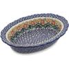 Polmedia Polish Pottery Platter 10-inch - Wave Of Flowers Pattern Handmade in Boleslawiec Poland + Certificate of Authenticity view 1