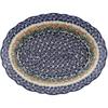 Polmedia Polish Pottery Platter 10-inch - Wave Of Flowers Pattern Handmade in Boleslawiec Poland + Certificate of Authenticity view 2