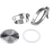 Brewing Tool Union 19mm-168mm Pipe O/D Sanitary Weld Ferrule + End Cap + Tri Clamp + Silicon Gasket Home Brewing (Size : 133mm x Ferrule 145) view 2