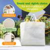 Simply Cool 50 Pack Reusable Eco-Friendly Grocery Shopping Bags 12.6"x6.3"x11.8" Durable, Recyclable, Washable, Foldable, Portable Tote Bags Bulk (50 Pack,Cream) view 3