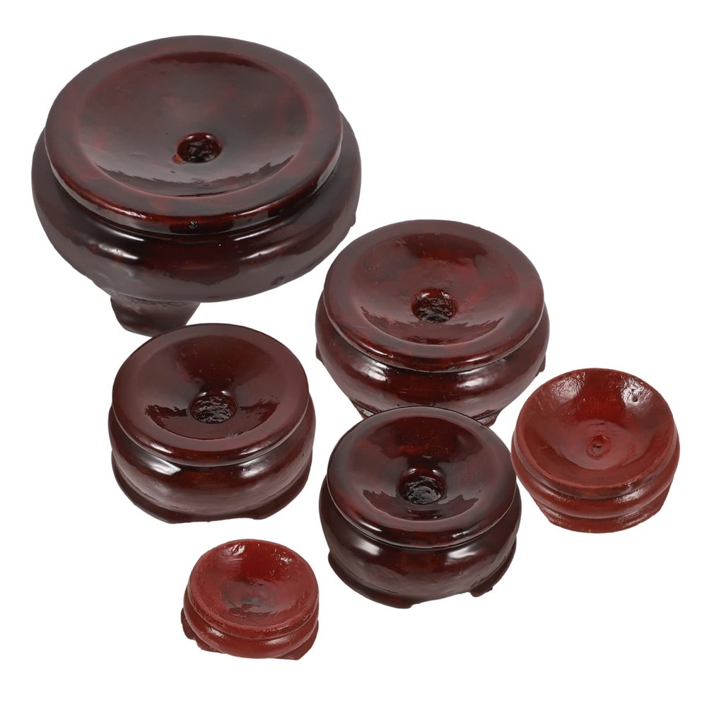 6pcs Bead Base Decorative Ball Stand Crystals Sphere Base Crystal Sphere Stand Ball Glass Ball Glass Globe Gem Old Fashioned Wooden