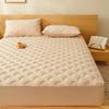 Quilted Fitted Sheet Mattress Pad - Bottom Sheet Mattress Cover, Elastic Fitted Mattress Protector - Deep Pocket - Soft Microfiber-1 Fitted Sheet Only (Tan, Queen) view 4