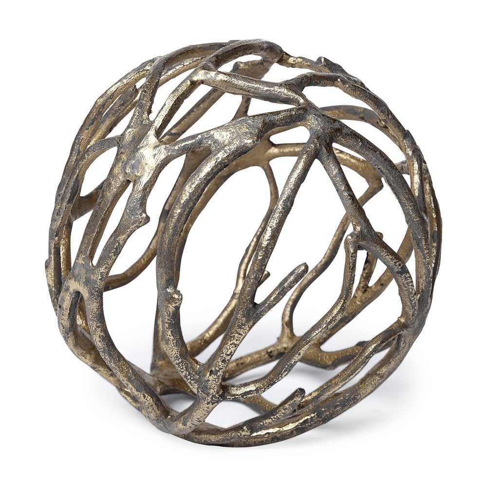 HomeRoots Gold Metal Tree Branch Sculpture