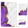 Anzona Purple White Marble 3 Piece Bath Towels Set, Gold Line Modern Abstract Art Soft & Absorbent Towel for Bathroom, Hotel (1 Bath Towel 30x60, 1 Hand Towel 16x28, 1 Washcloth 13x13) view 1