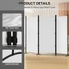Room Divider 3-Panel Privacy Screen, Portable Screen Steel Frame with Hook&Loop for Home, Office, Classroom, Studio, Meeting (White view 3