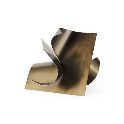 HomeRoots 12" Contempo Antiqued Gold Abstract Sculpture