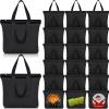 Silkfly 20 Pcs Canvas Tote Bags Bulk 16.5x13.4'' Blank Cotton Canvas Bag with Zipper Handles Reusable Plain Grocery Makeup Handbag for DIY(Black) view 1