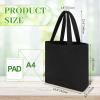 Silkfly 20 Pcs Canvas Tote Bags Bulk 16.5x13.4'' Blank Cotton Canvas Bag with Zipper Handles Reusable Plain Grocery Makeup Handbag for DIY(Black) view 2