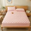 Quilted Fitted Sheet Mattress Pad - Bottom Sheet Mattress Cover, Elastic Fitted Mattress Protector - Deep Pocket - Soft Microfiber-1 Fitted Sheet Only (Pink, Full) view 1