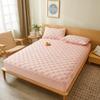 Quilted Fitted Sheet Mattress Pad - Bottom Sheet Mattress Cover, Elastic Fitted Mattress Protector - Deep Pocket - Soft Microfiber-1 Fitted Sheet Only (Pink, Full) view 2