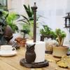 Cast Iron Paper Towel Holder,Owl Stand-up Paper Towel Holder Desktop Decoration Roll Holder For Kitchen, Livingroom, Bathroom, Countertop view 2