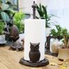 Cast Iron Paper Towel Holder,Owl Stand-up Paper Towel Holder Desktop Decoration Roll Holder For Kitchen, Livingroom, Bathroom, Countertop view 3