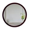 A&B Home 20" Circular Mirror - Round Wall Mount Decorative Mirror with Wooden Frame, Home Wall Dcor, Bedroom Living Room Entryway Wall Accent, Brown view 1