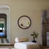 A&B Home 20" Circular Mirror - Round Wall Mount Decorative Mirror with Wooden Frame, Home Wall Dcor, Bedroom Living Room Entryway Wall Accent, Brown view 4