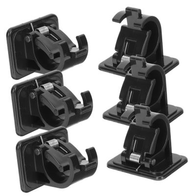 WOONEKY Curtain Rod Mounting Brackets 6 Pcs Adhesive Clips for Wall Strong Hold No Tools Required