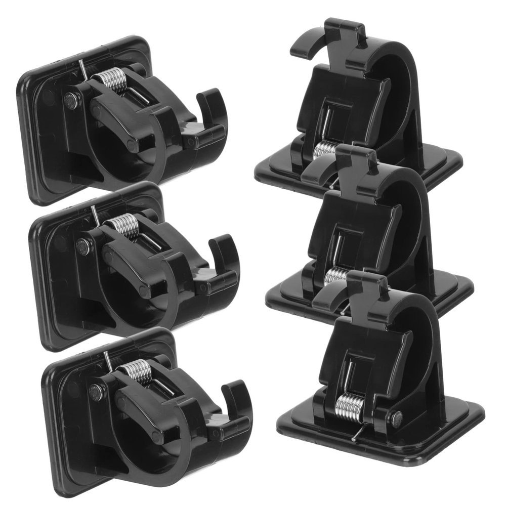 WOONEKY Curtain Rod Mounting Brackets 6 Pcs Adhesive Clips for Wall Strong Hold No Tools Required