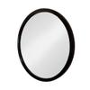 A&B Home Circle Mirror for Wall - 20" Round Wall Mount Mirror with Wooden Frame, Home Decor for Bathroom Bedroom Living Room Entryway, Black view 1