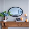 A&B Home Circle Mirror for Wall - 20" Round Wall Mount Mirror with Wooden Frame, Home Decor for Bathroom Bedroom Living Room Entryway, Black view 3