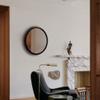 A&B Home Circle Mirror for Wall - 20" Round Wall Mount Mirror with Wooden Frame, Home Decor for Bathroom Bedroom Living Room Entryway, Black view 4