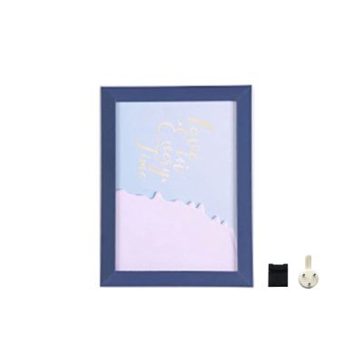 Vermon Wall Hanging and Table Standing Photo Frame, 5 Inch Photo Frame Patchwork Waterproof Thickened Decorative Foam Photo Display Frame Household Supply Dark Blue