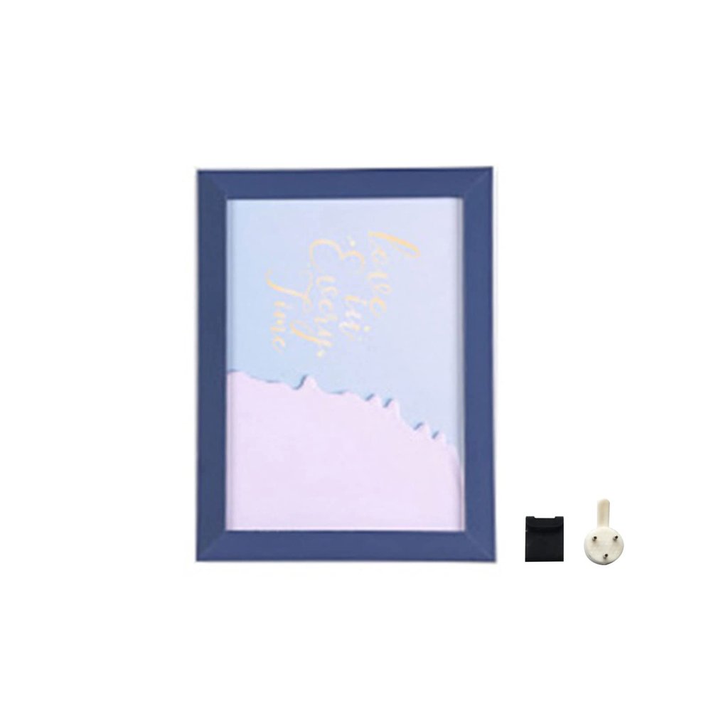 Vermon Wall Hanging and Table Standing Photo Frame, 5 Inch Photo Frame Patchwork Waterproof Thickened Decorative Foam Photo Display Frame Household Supply Dark Blue