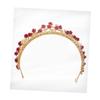 Beaupretty Red Rose Rhinestone Tiara Crown for Bridal Veils and Updos view 2