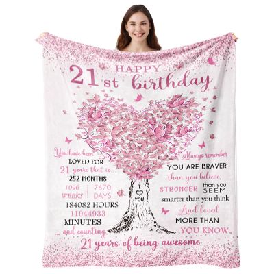21st Birthday Gifts for Her, 21st Birthday Decorations, 21 Year Old Birthday Gifts for Her, Gifts for 21st Birthday Female, Best Gifts for 21 Year Old, 21st Birthday Gift Ideas Blanket 50"X60"