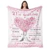 21st Birthday Gifts for Her, 21st Birthday Decorations, 21 Year Old Birthday Gifts for Her, Gifts for 21st Birthday Female, Best Gifts for 21 Year Old, 21st Birthday Gift Ideas Blanket 50"X60" view 1