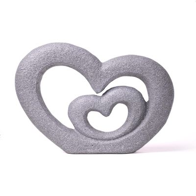 HAUCOZE Heart Decor Figurine Love Gifts Statue Modern Arts Sculpture Polyresin 13.8inch