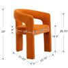 Wahson Orange Dining Chair Set of 3, Velvet Upholstered Modern Barrel Chair, Round Dining Chairs with Wooden Legs, Assembled Accent Armchairs for Dining Room/Living Room/Bedroom/Side view 3