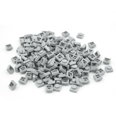 PIPART Pixel Bricks Mosaic Art Pieces Compatble with Major Brands, 1x1 Plate 1000 Pieces 3024 Brick (194 Medium Stone Grey)