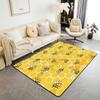 Erosebridal Bee Area Rug 3x5, Honeycomb Rug for Kids Boys Girls, Flying Wildlife Flowers Geometric Carpet for Bedside, Hexagon Beehive Farmhouse Floral Simplistic Non Slip Decorative Rug view 1