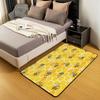 Erosebridal Bee Area Rug 3x5, Honeycomb Rug for Kids Boys Girls, Flying Wildlife Flowers Geometric Carpet for Bedside, Hexagon Beehive Farmhouse Floral Simplistic Non Slip Decorative Rug view 3