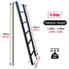 Bunk Bed Ladder Muli-Ti Color Bunk Bed Ladder with Hooks, 116Cm/ 130Cm/ 140Cm/ 150Cm/ Tall Metal Frame Twin Bed Bunk Ladder for Motorhome Camper Attic Stairs/Black/150Cm/59In view 3