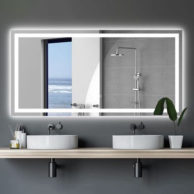 LED Vanity Mirror for Bathroom - Dimmable Lighted Bathroom Mirror with Anti-Fog Touch Buttons Control, Wall Mounted LED Vanity Mirror and Makeup Mirror for Bathroom (72 X 36 inch)