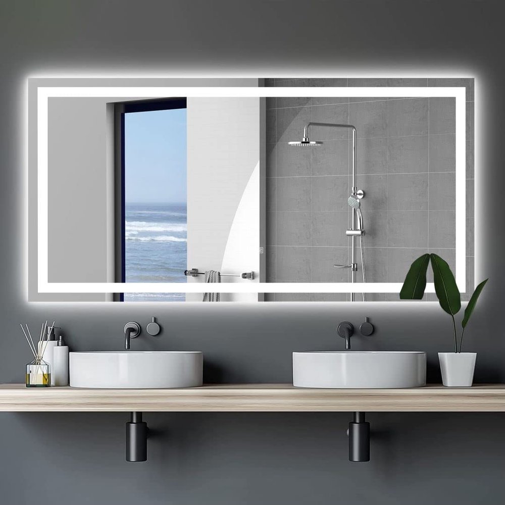 LED Vanity Mirror for Bathroom - Dimmable Lighted Bathroom Mirror with Anti-Fog Touch Buttons Control, Wall Mounted LED Vanity Mirror and Makeup Mirror for Bathroom (72 X 36 inch)