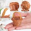 Cabilock 30Pcs Mini Woven Baskets with Handles, Miniature Easter Wicker Baskets for Dollhouse, Tiny Flower Girl Baskets for Wedding Party Favors, Baby Shower DIY Crafts Decoration, 2.65X1.8In view 2