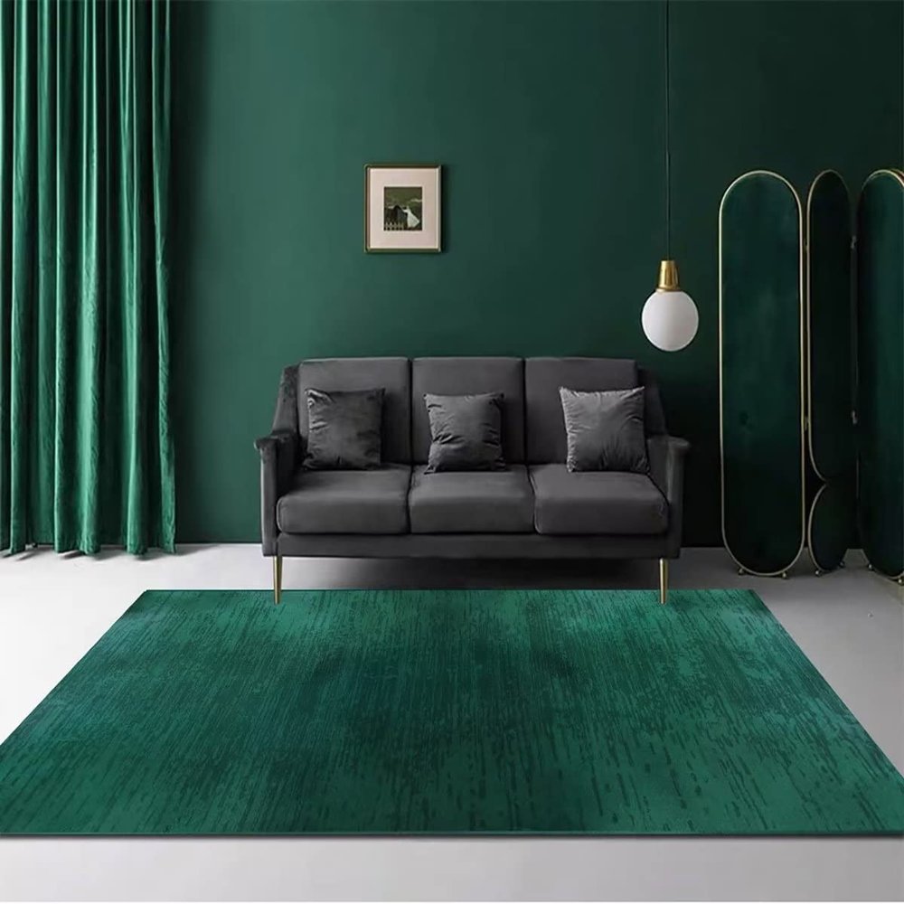 Abstract Emerald Green Area Rug for Bedroom Living Room Home Office Decor Throw Rugs Non-Slip Floor Mats Carpets,4'x6'