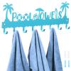 Capoda Pool Towel Rack Metal Hook Rack Wall Mounted Summer Beach Pool Towel Holder with 8 Hooks for Storage Robe Swimsuit, Coat, Bags, Phone, Keys(Blue) view 1