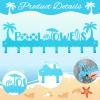 Capoda Pool Towel Rack Metal Hook Rack Wall Mounted Summer Beach Pool Towel Holder with 8 Hooks for Storage Robe Swimsuit, Coat, Bags, Phone, Keys(Blue) view 3