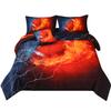 JQinHome Queen Football and Fire Comforter Sets for Boys,6 Piece Bed in A Bag Sport Themed Bedding -All Season Soft Microfiber Bedding Sets, with Pillowcase, Flat Sheet, Fitted Sheet,Cushion Cover view 1