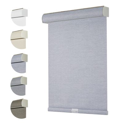 Persilux Free-Stop Cordless 100% Blackout Shades for Window Roller Shades with Texture Fabric UV Protection Thermal Insulated Roller Blinds for Window Treatment for Home (67.5" W x 64" H, Bluish Grey)