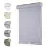 Persilux Free-Stop Cordless 100% Blackout Shades for Window Roller Shades with Texture Fabric UV Protection Thermal Insulated Roller Blinds for Window Treatment for Home (67.5" W x 64" H, Bluish Grey) view 1