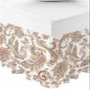 Boho Paisley Bed Skirt Cal King Size 18 Inch Drop, Adjustable & Elastic Wrap Around Bed Skirts Pleated Luxury Dust Ruffles for Twin Full Queen Cal King Base Bed, Da-mask Floral Print Bohemian Style view 2